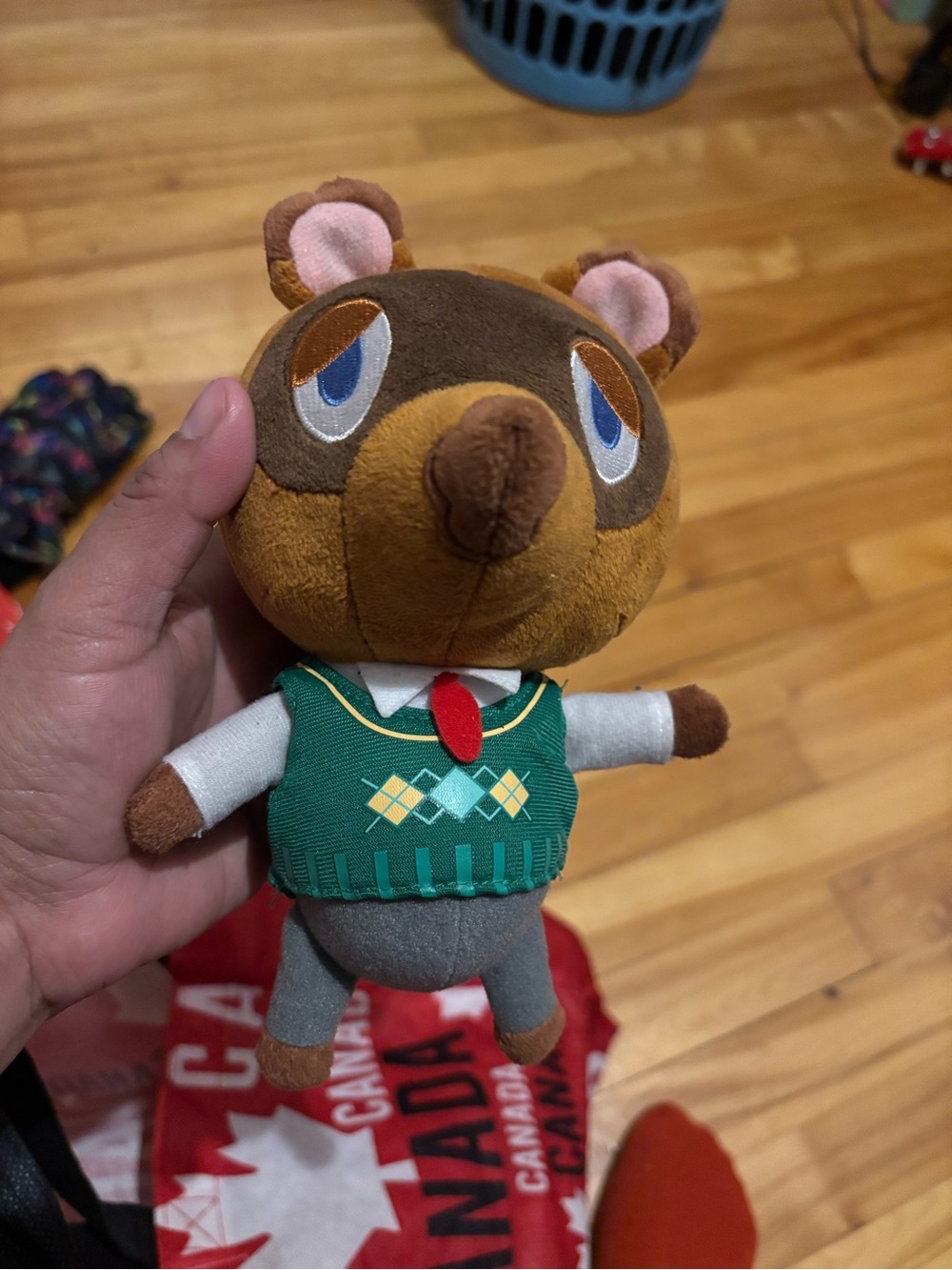Nintendo Tom Nook Plush in Green Sweater and Brown Fur animal crossing